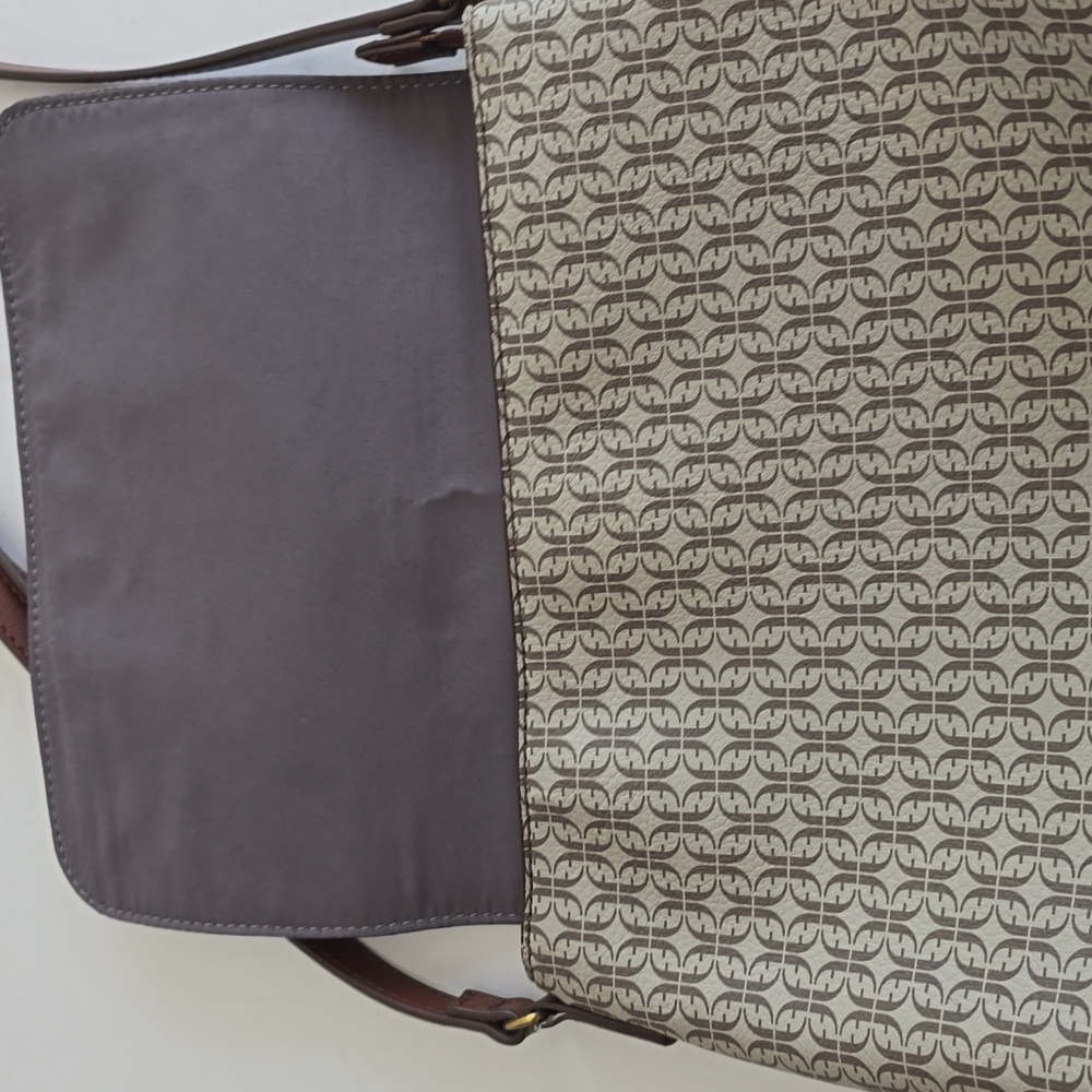 Fossil Gabriella Flap Crossbody Bag Brown Adjustable Strap - Picture 9 of 17